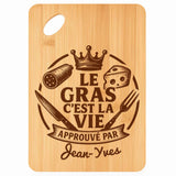 Planche bambou gravée personnalisée homme idée cadeau Fête des Pères apéro 30×20 prénom cuisine plateau fromage anniversaire noel papa papi 