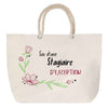 Sac Fête des Mères Mamie Famille Idée Cadeau anniversaire Noël Travail Boulot Métier Départ Retraite Collègue Femme cabas shopping plage