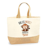 Sac Jute Fête des Mères Fêtes des Pères Mamie Papi Famille Idée Cadeau anniversaire Noël Travail Boulot Métier Départ Retraite Collègue Femme Homme