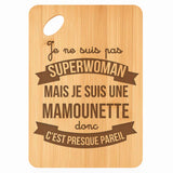 Planche bambou gravée personnalisée femme idée cadeau Fête des Mères apéro 30×20 prénom cuisine plateau fromage anniversaire noel maman mamie