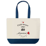 Sac de shopping bleu Bazar d'un Léo d'amour