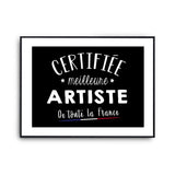 Affiche Artiste Femme Métier Meilleure de France - Planetee