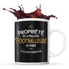 Mug noir Propriété de la Meilleure Footballeuse - Planetee