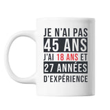 Mug 45 Ans Expérience Blanc - Planetee