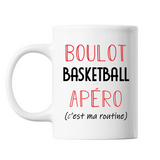 Mug Basketball C'est ma Routine Blanc - Planetee
