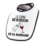 Bavoir bébé La copine de boisson de sa marraine Vin - Planetee