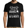 T-shirt Homme Araignée | Je travaille dur - Planetee