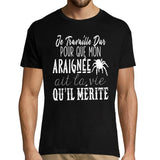 T-shirt Homme Araignée | Je travaille dur - Planetee