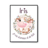 Affiche Iris Amour et Biberon de Lait Vache - Planetee