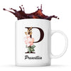 Mug Blanc Pierrette Lettre Fleur - Planetee