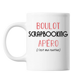 Mug Scrapbooking C'est ma Routine Blanc - Planetee