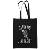 Sac Tote Bag Basketball Je peux pas Noir - Planetee