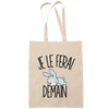 Sac Tote Bag lapin 2 je le ferai demain beige - Planetee