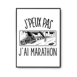 Affiche Marathon j'peux pas Blanc Premium - Planetee