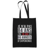 Sac Tote Bag 84 ans Expérience Noir - Planetee