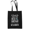 Sac Tote Bag British Shorthair Je travaille dur Noir - Planetee