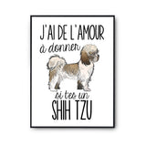 Affiche Amour à donner Shih Tzu - Planetee