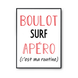 Affiche Surf C'est ma Routine - Planetee