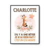 Affiche Charlotte Cou Monté Girafe - Planetee