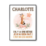 Affiche Charlotte Cou Monté Girafe - Planetee