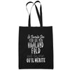 Sac Tote Bag Highland Fold Je travaille dur Noir - Planetee