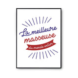 Affiche Masseuse Femme Métier Meilleure du Monde entier - Planetee