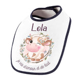 Bavoir Lola Amour et Biberon de Lait Vache - Planetee