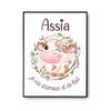 Affiche Assia Amour et Biberon de Lait Vache - Planetee