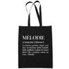 Sac Tote Bag Mélodie Définition Prénom - Planetee