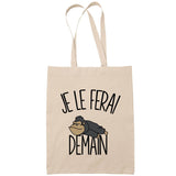 Sac Tote Bag gorille je le ferai demain beige - Planetee