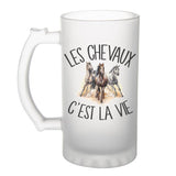 Chope de bière Chevaux c'est la vie Cavalier et Cavalière - Planetee