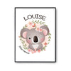 Affiche Louise Bébé d'amour Koala - Planetee