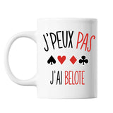 Mug Belote j'peux pas Blanc - Planetee