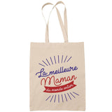 Tote Bag Beige Meilleure du Monde entier Maman - Planetee