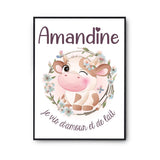 Affiche Amandine Amour et Biberon de Lait Vache - Planetee