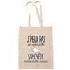 Sac Tote Bag samoyède j'peux pas beige - Planetee