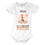 Body bébé Julia Cou Monté Girafe - Planetee