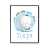 Affiche bébé prénom Tiago Éléphant - Planetee