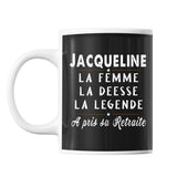 Mug prénom Jacqueline cadeau départ retraite - Planetee