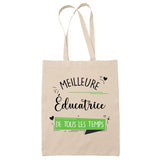 Tote Bag Meilleure Éducatrice de tous les temps - Planetee