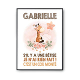 Affiche Gabrielle Cou Monté Girafe - Planetee