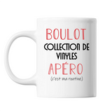 Mug Collection de Vinyles C'est ma Routine Blanc - Planetee