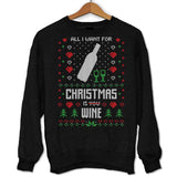 Pull Moche de Noël - Noël All i want for Christmas is Wine - Planetee