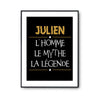 Affiche Julien prénom mythe légende Jaune - Planetee