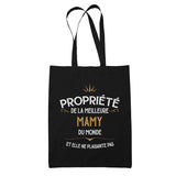 Tote Bag Noir Propriété de Mamy - Planetee
