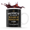 Mug noir Propriété de la Meilleure Auxiliaire de puériculture - Planetee