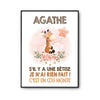 Affiche Agathe Cou Monté Girafe - Planetee