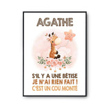 Affiche Agathe Cou Monté Girafe - Planetee