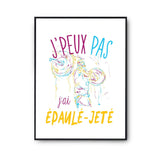 Affiche Épaulé jeté haltérophilie j'peux pas Blanc Premium - Planetee
