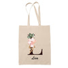 Tote Bag beige Lisa Lettre Fleur - Planetee